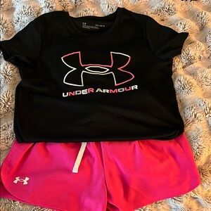 Under Armour Black and Pink Athletic Set